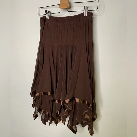 Temptation Italy Brown midi layered skirt - Picture 2 of 5